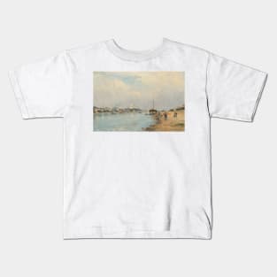 The Seine. The Trocadero and the Pont de Grenelle, seen from the Quai de Javel by Stanislas Lepine Kids T-Shirt